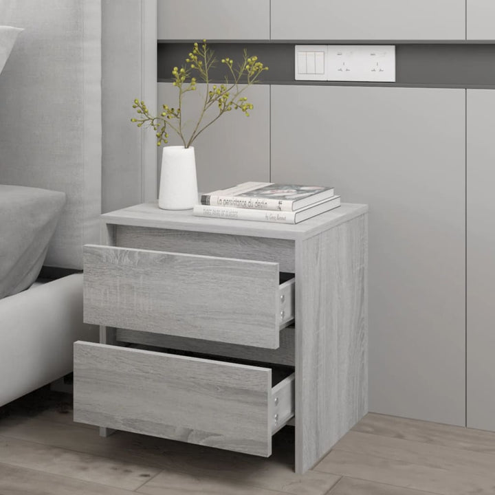 sengebord 45x34,5x44,5 cm konstrueret træ grå sonoma-eg