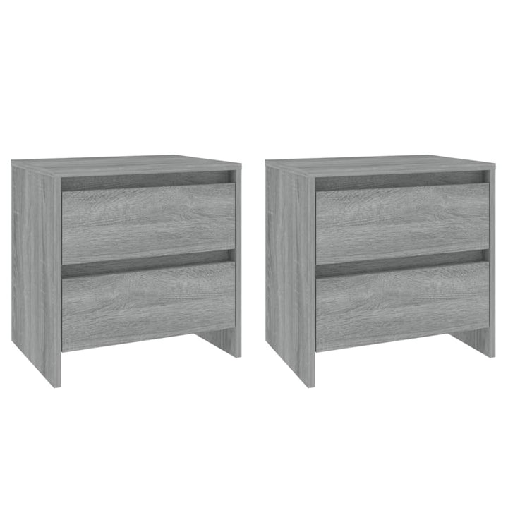 sengeborde 2 stk. 45x34,5x44,5 cm konstrueret træ grå sonoma-eg