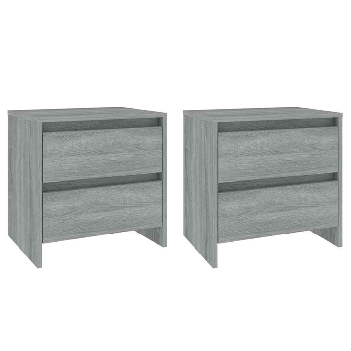 sengeborde 2 stk. 45x34,5x44,5 cm konstrueret træ grå sonoma-eg