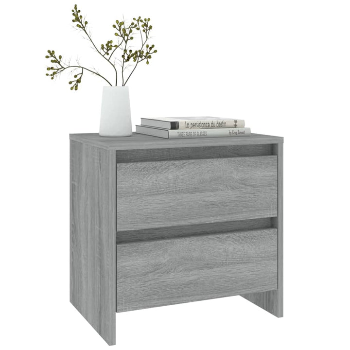 sengeborde 2 stk. 45x34,5x44,5 cm konstrueret træ grå sonoma-eg