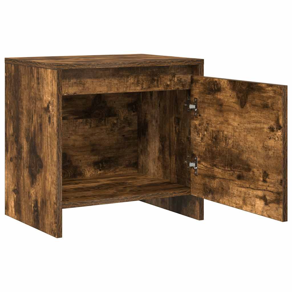sengebord 45x34x44,5 cm konstrueret træ røget egetræ