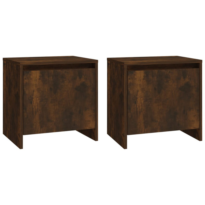 sengeborde 2 stk. 45x34x44,5 cm konstrueret træ røget egetræ