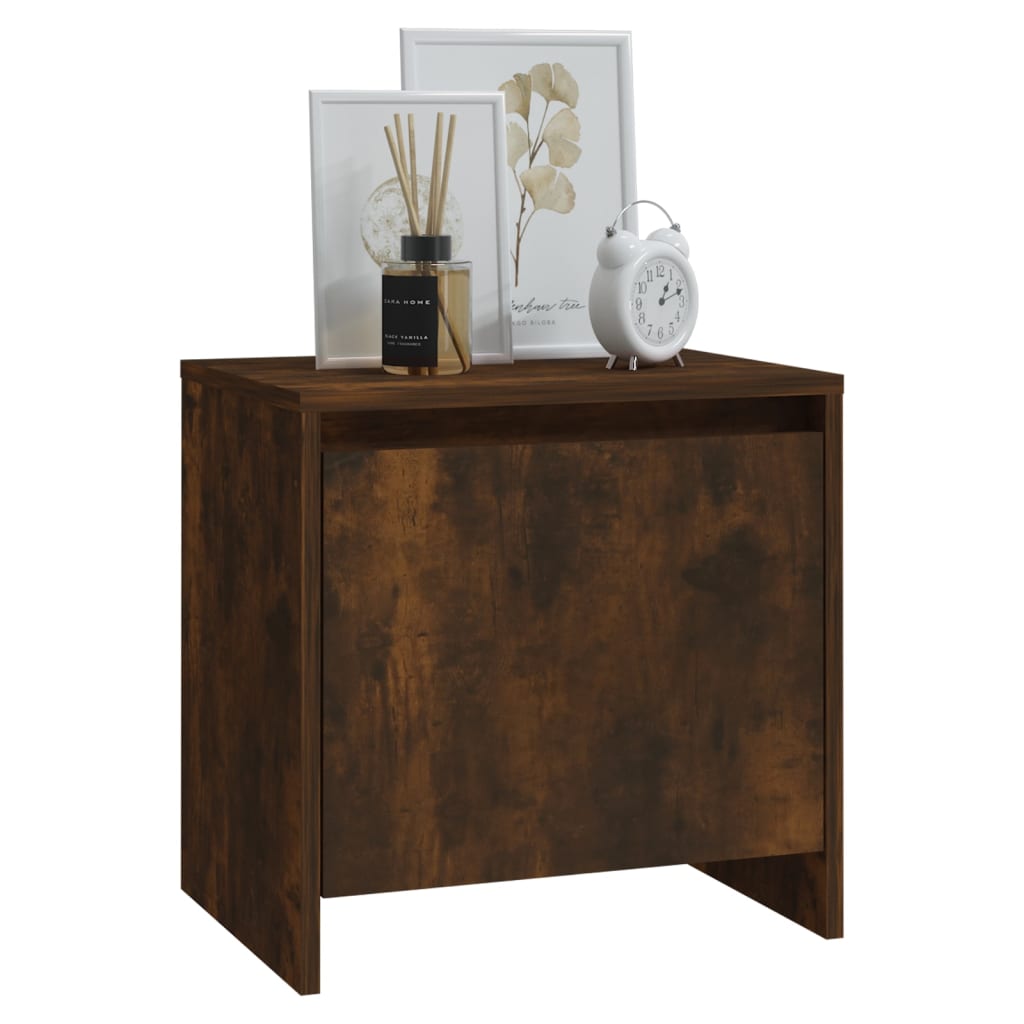 sengeborde 2 stk. 45x34x44,5 cm konstrueret træ røget egetræ