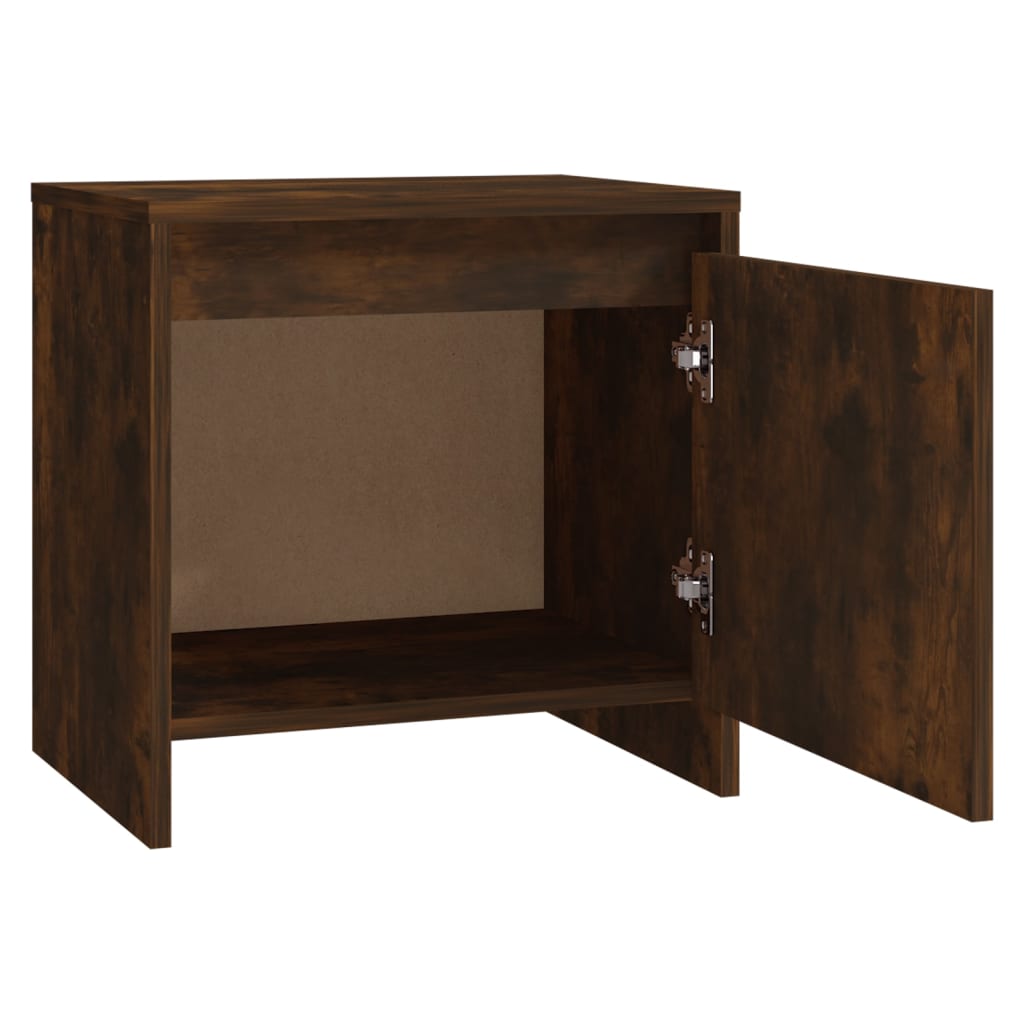 sengeborde 2 stk. 45x34x44,5 cm konstrueret træ røget egetræ