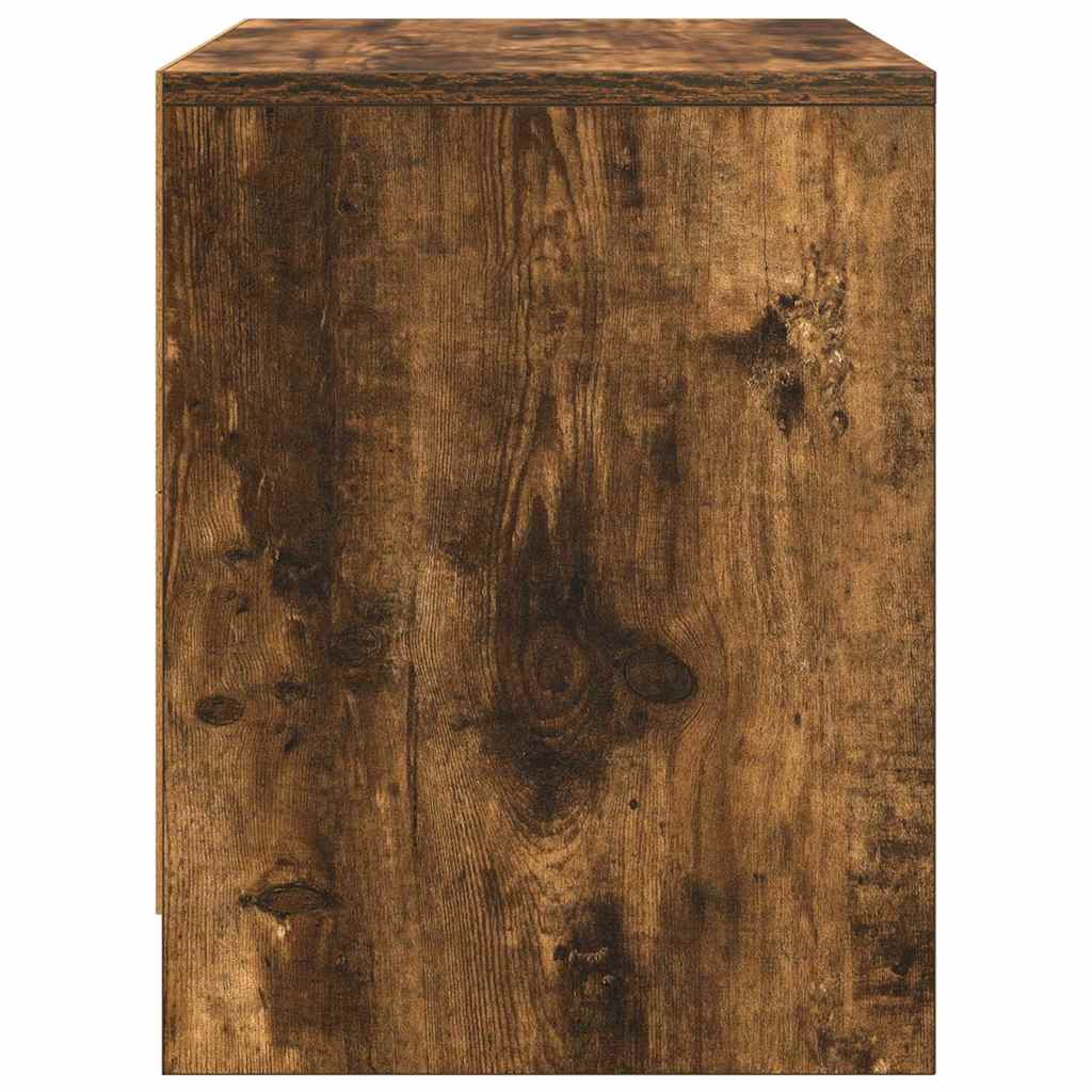 sengeborde 2 stk. 45x34x44,5 cm konstrueret træ røget egetræ