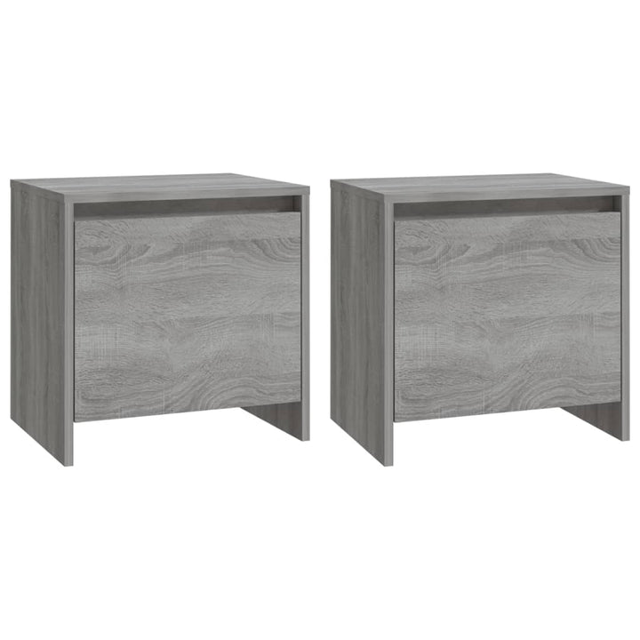 sengeborde 2 stk. 45x34x44,5 cm konstrueret træ grå sonoma-eg