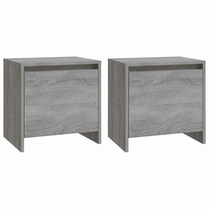 sengeborde 2 stk. 45x34x44,5 cm konstrueret træ grå sonoma-eg