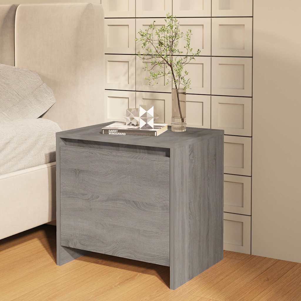 sengeborde 2 stk. 45x34x44,5 cm konstrueret træ grå sonoma-eg
