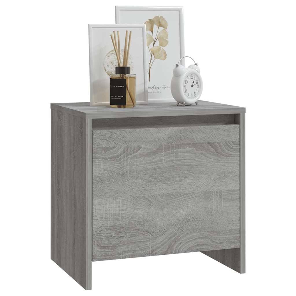 sengeborde 2 stk. 45x34x44,5 cm konstrueret træ grå sonoma-eg