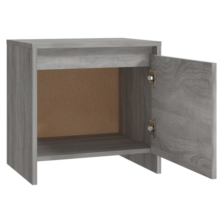 sengeborde 2 stk. 45x34x44,5 cm konstrueret træ grå sonoma-eg