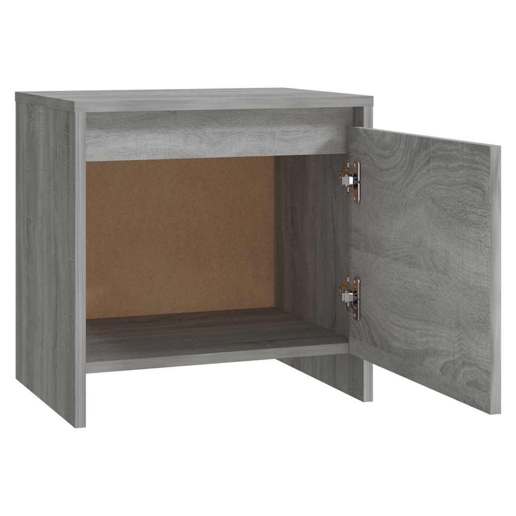 sengeborde 2 stk. 45x34x44,5 cm konstrueret træ grå sonoma-eg