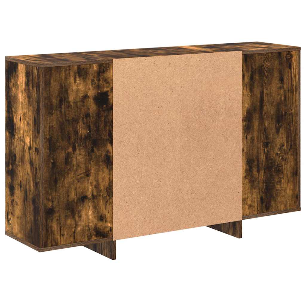 skænk 120x30x75 cm konstrueret træ røget egetræsfarve
