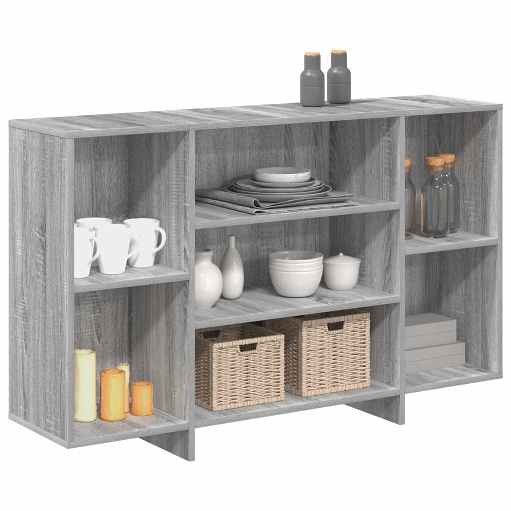 skænk 120x30x75 cm konstrueret træ grå sonoma-eg