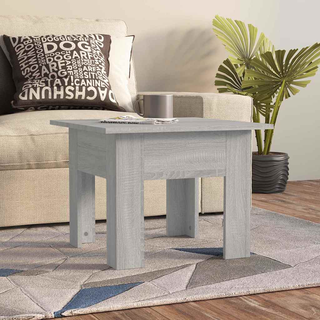 sofabord 55x55x42 cm konstrueret træ grå sonoma-eg