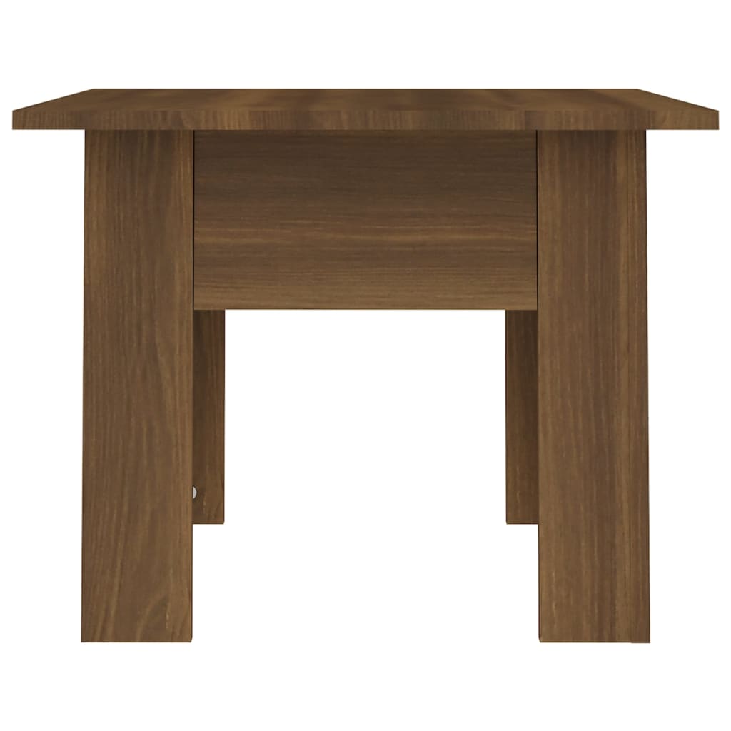 sofabord 55x55x42 cm konstrueret træ brun egetræ