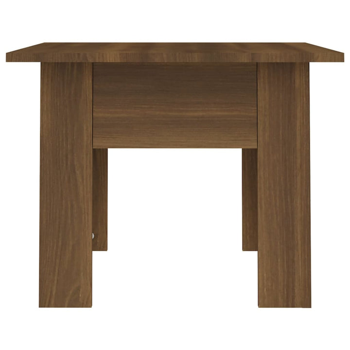 sofabord 55x55x42 cm konstrueret træ brun egetræ