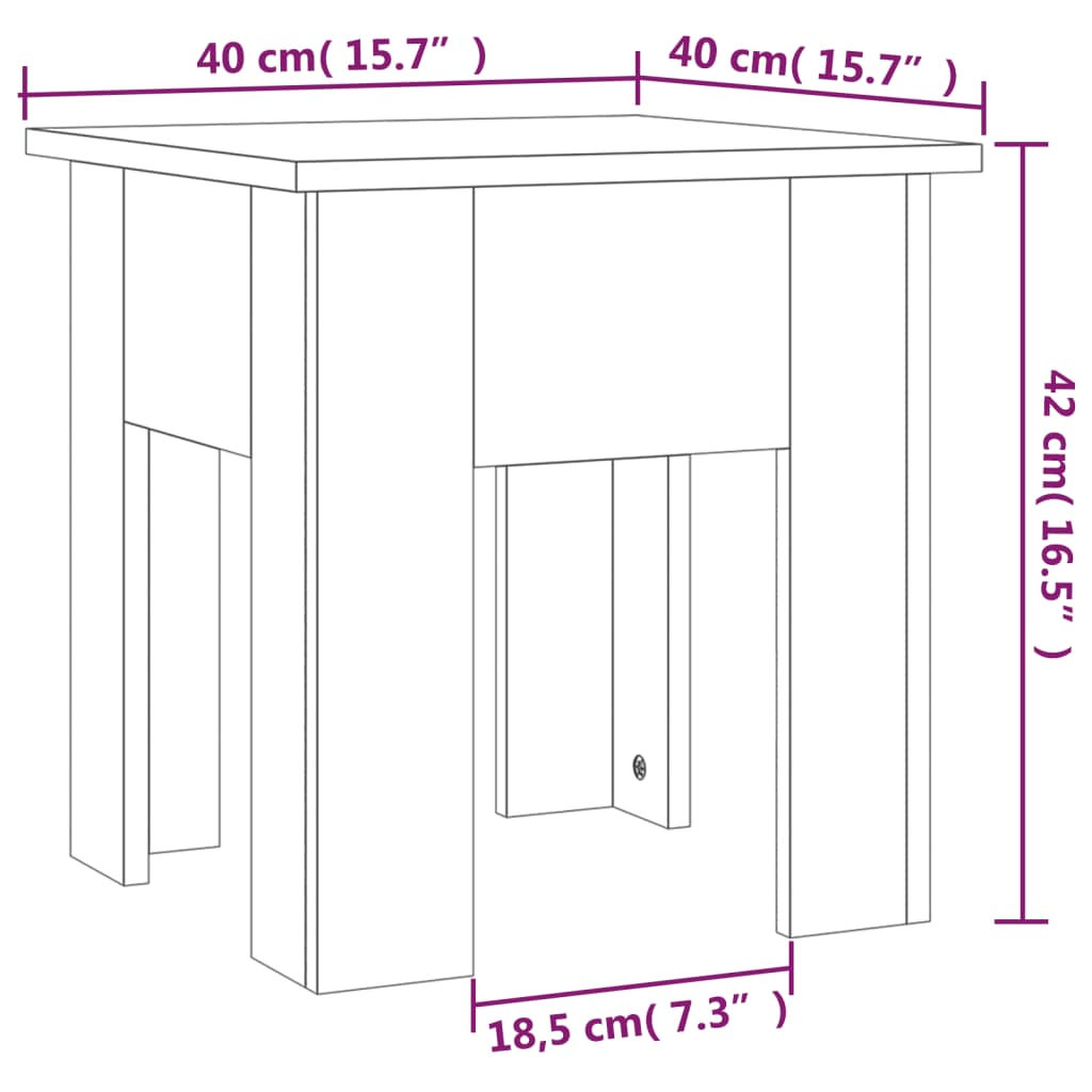 sofabord 40x40x42 cm konstrueret træ sonoma-eg