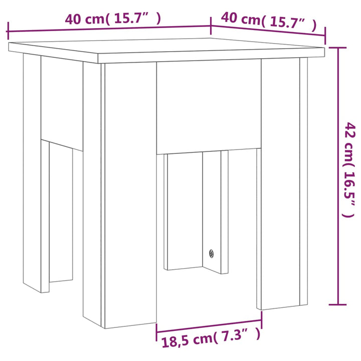 sofabord 40x40x42 cm konstrueret træ sonoma-eg