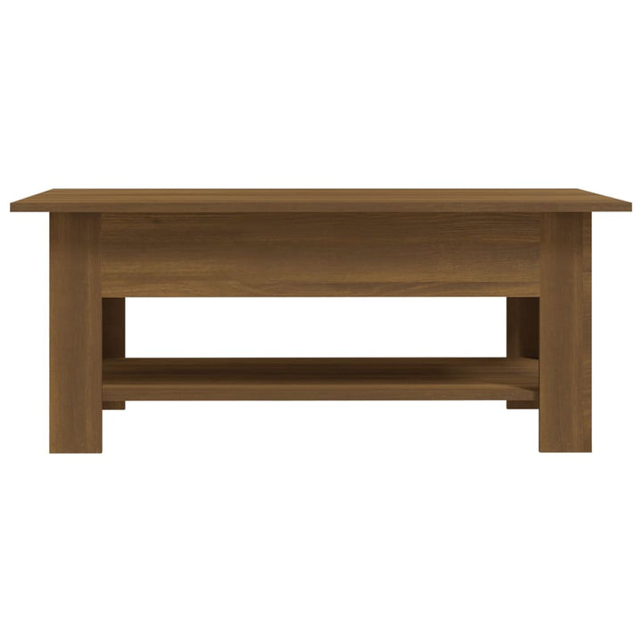 sofabord 102x55x42 cm konstrueret træ brun egetræsfarve