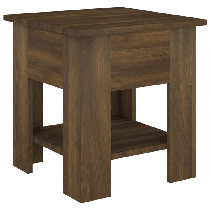 sofabord 40x40x42 cm konstrueret træ brunt egetræ