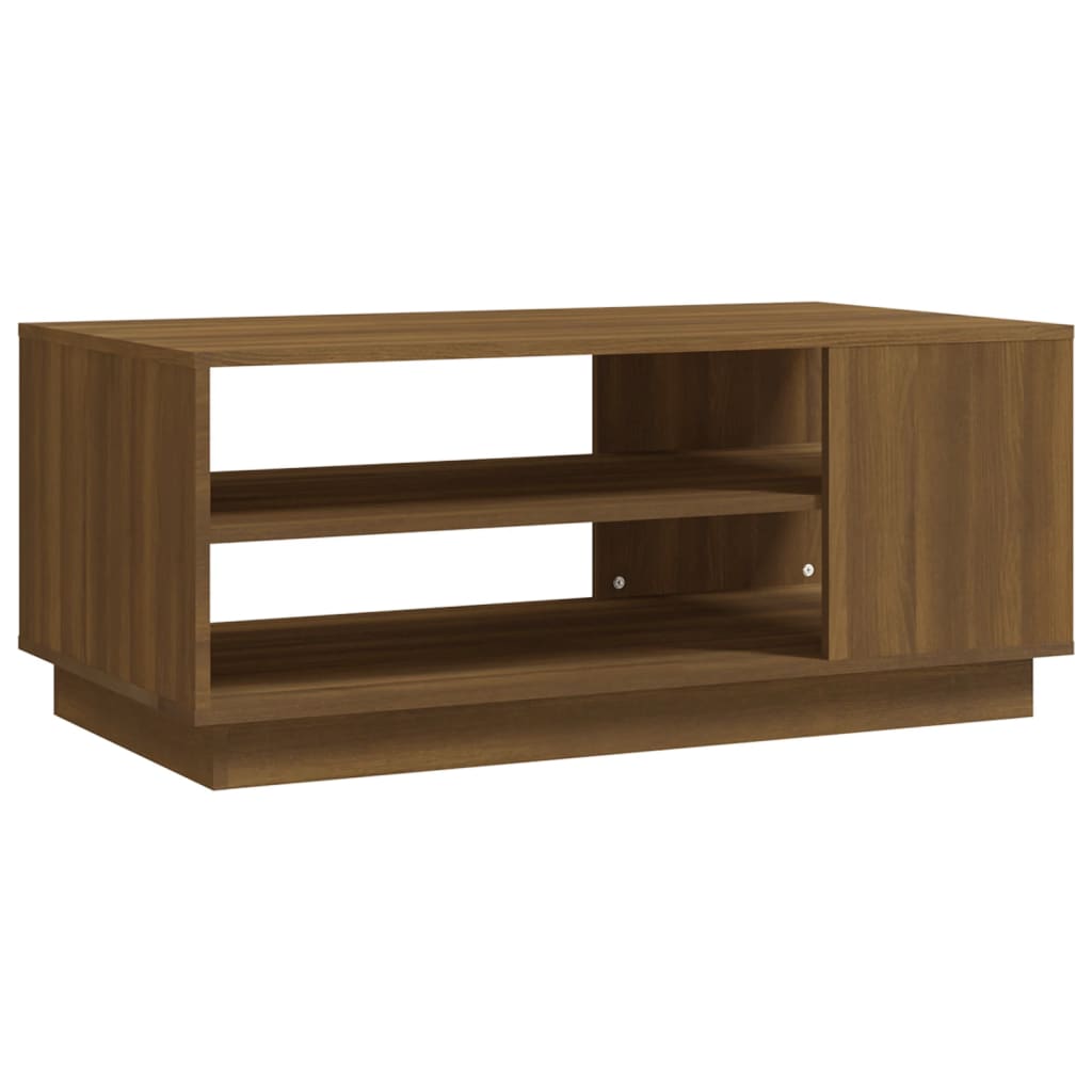 sofabord 102x55x43 cm konstrueret træ brun egetræsfarve