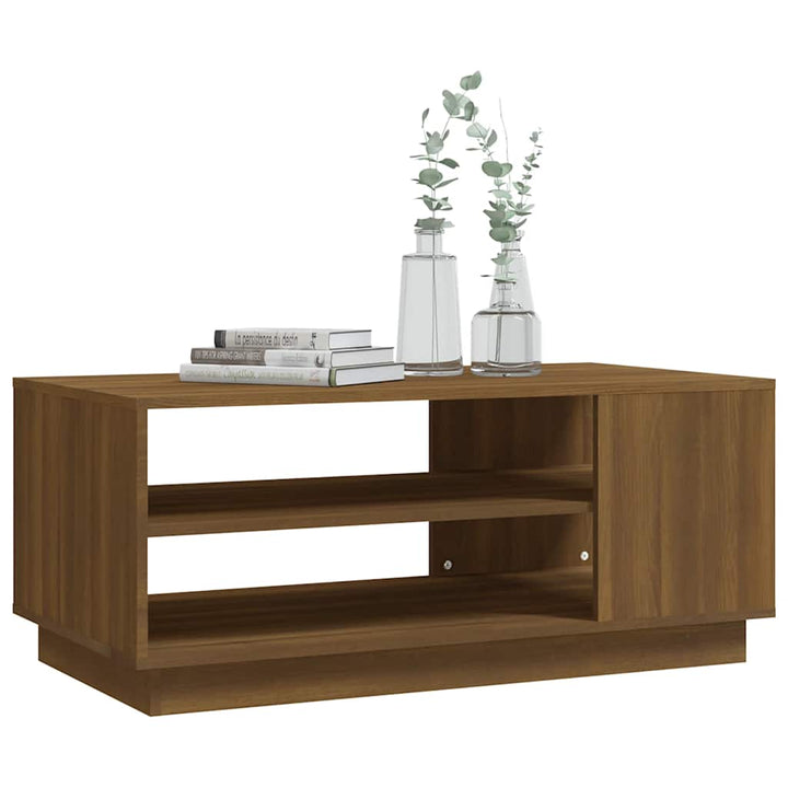 sofabord 102x55x43 cm konstrueret træ brun egetræsfarve