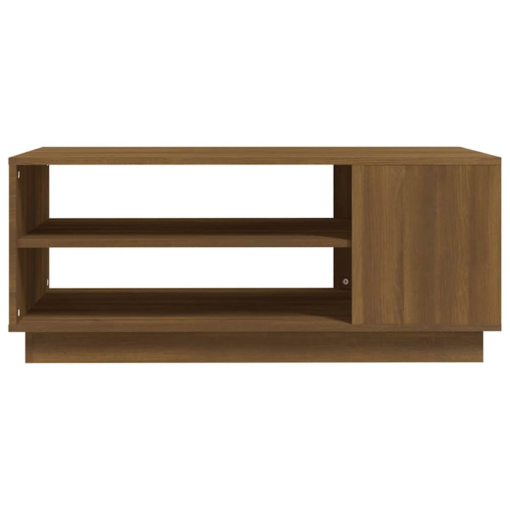 sofabord 102x55x43 cm konstrueret træ brun egetræsfarve