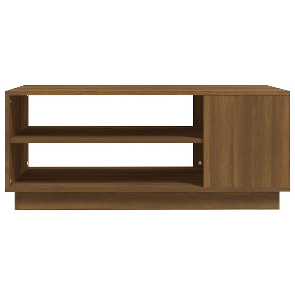 sofabord 102x55x43 cm konstrueret træ brun egetræsfarve