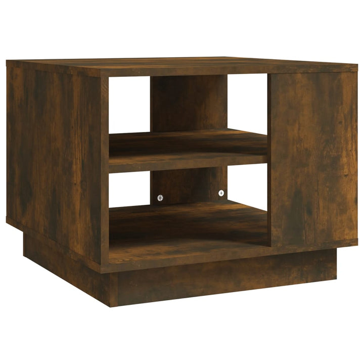 sofabord 55x55x43 cm konstrueret træ røget egetræsfarve
