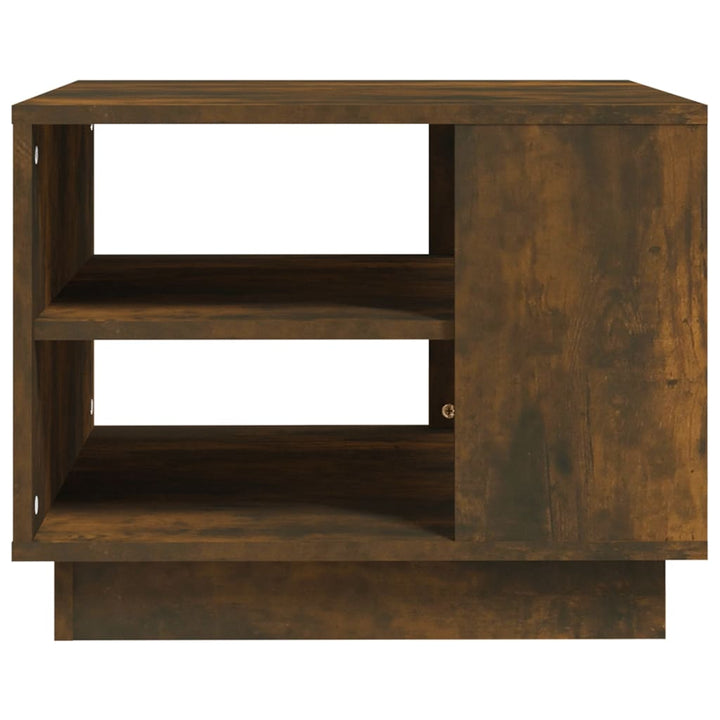 sofabord 55x55x43 cm konstrueret træ røget egetræsfarve