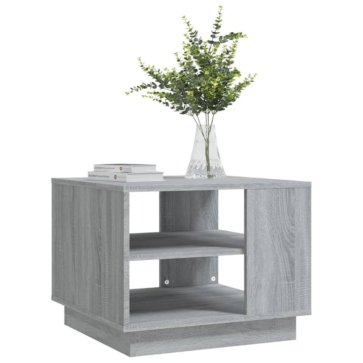sofabord 55x55x43 cm konstrueret træ grå sonoma-eg