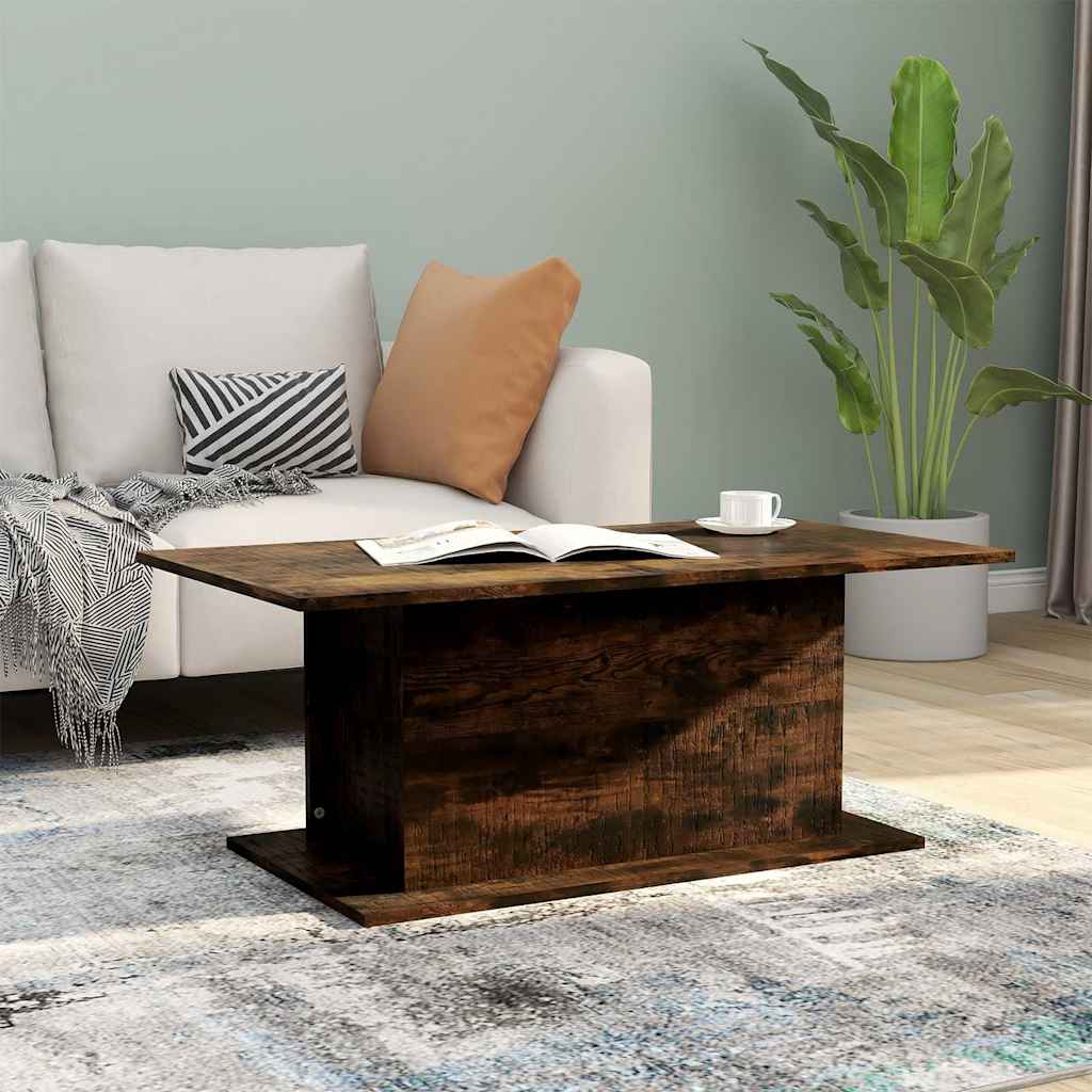 sofabord 102x55,5x40 cm konstrueret træ røget egetræsfarve