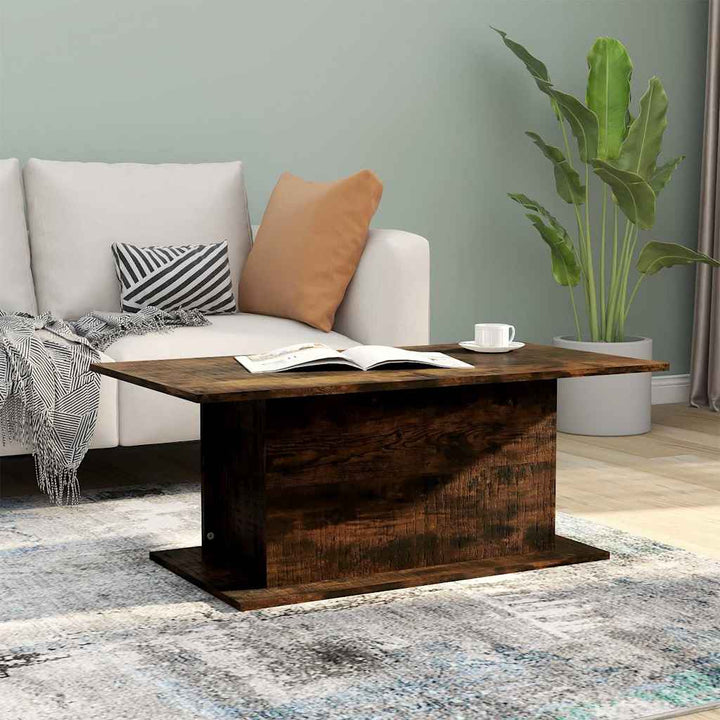 sofabord 102x55,5x40 cm konstrueret træ røget egetræsfarve