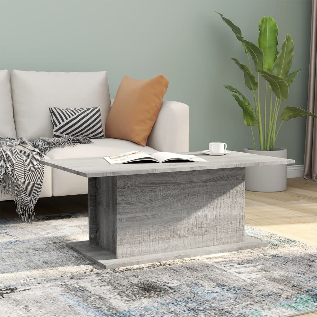 sofabord 102x55,5x40 cm konstrueret træ grå sonoma-eg