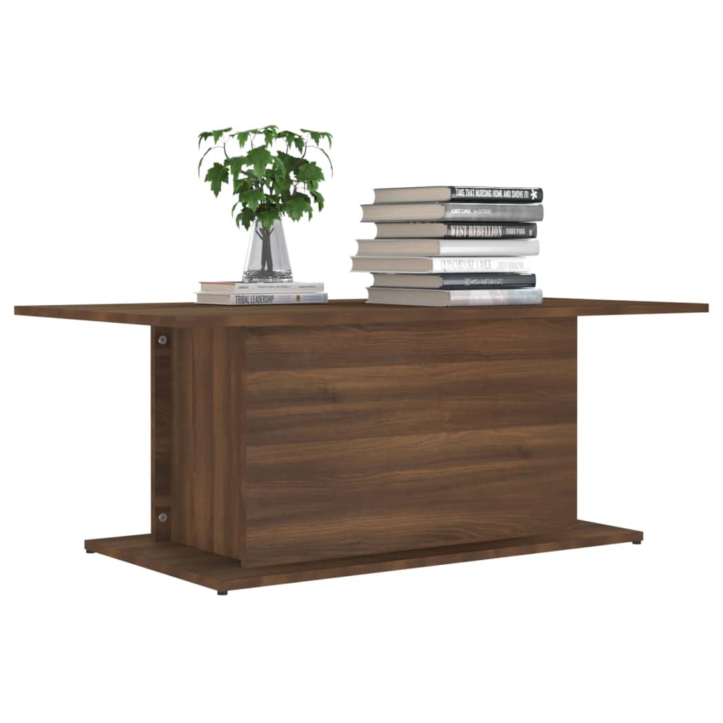 sofabord 102x55,5x40 cm konstrueret træ brun egetræsfarve