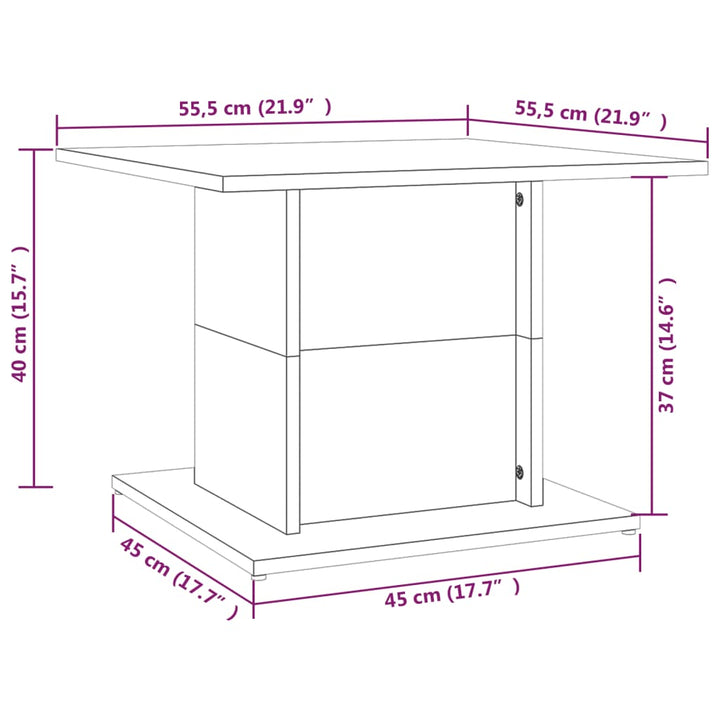 sofabord 55,5x55,5x40 cm konstrueret træ røget egetræsfarve
