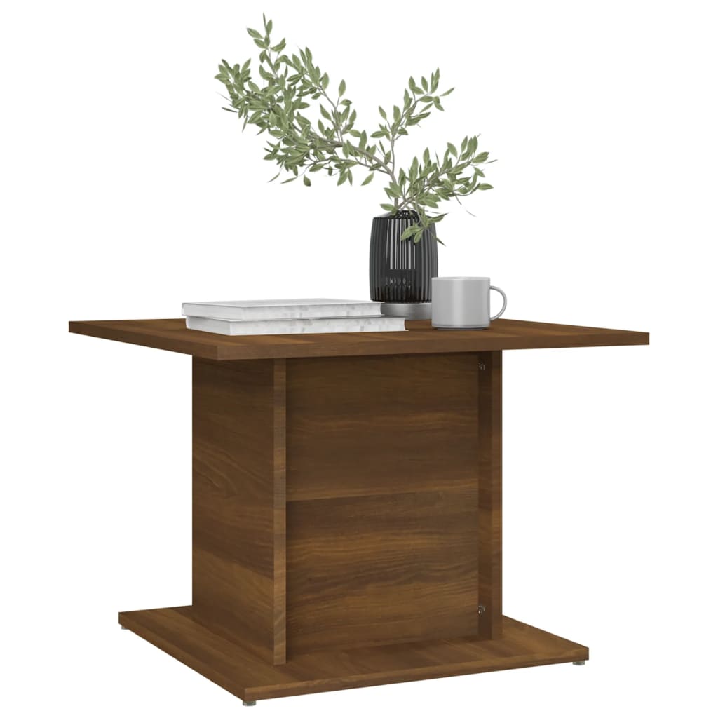 sofabord 55,5x55,5x40 cm konstrueret træ brun egetræsfarve
