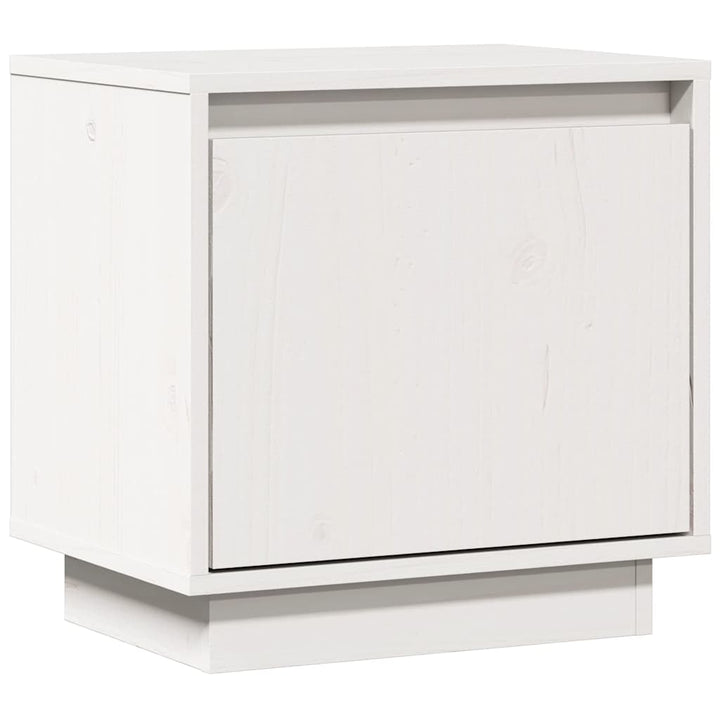 sengebord 40x30x40 cm massivt fyrretræ hvid