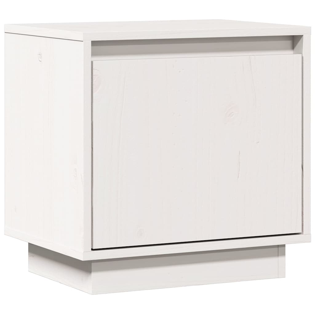 sengebord 40x30x40 cm massivt fyrretræ hvid
