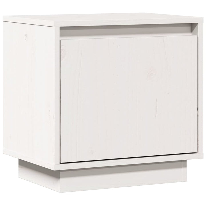 sengebord 40x30x40 cm massivt fyrretræ hvid
