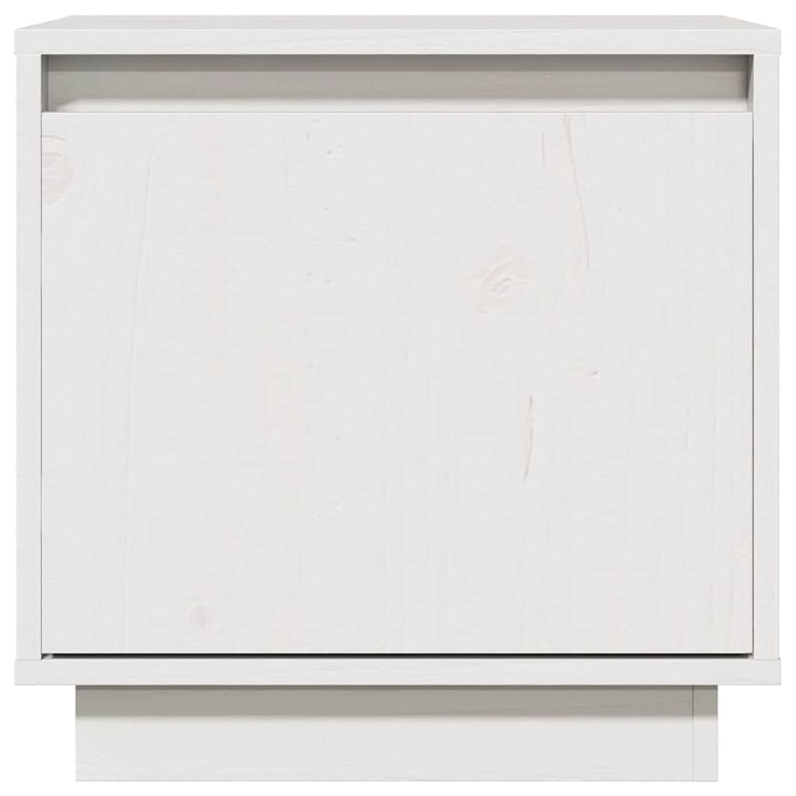 sengebord 40x30x40 cm massivt fyrretræ hvid
