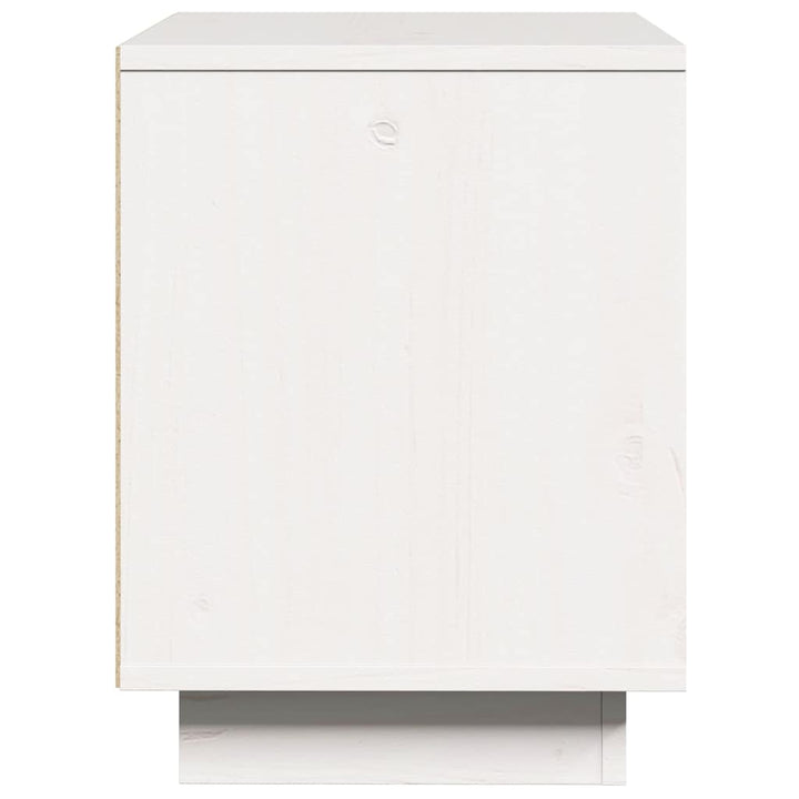 sengebord 40x30x40 cm massivt fyrretræ hvid