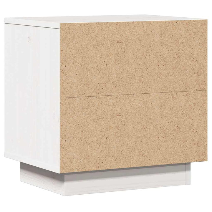 sengebord 40x30x40 cm massivt fyrretræ hvid