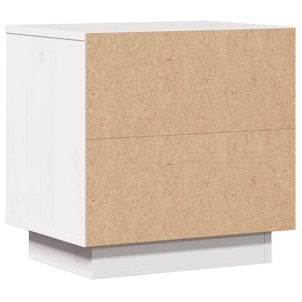sengebord 40x30x40 cm massivt fyrretræ hvid