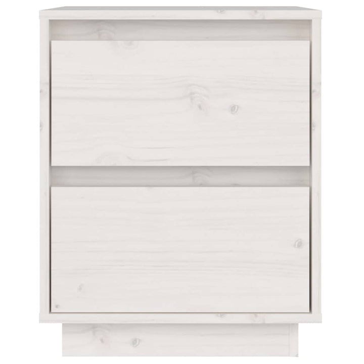 sengebord 40x35x50 cm massivt fyrretræ hvid