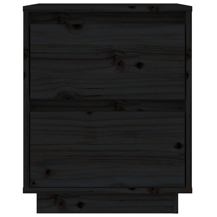 sengeborde 2 stk. 40x35x50 cm massivt fyrretræ sort