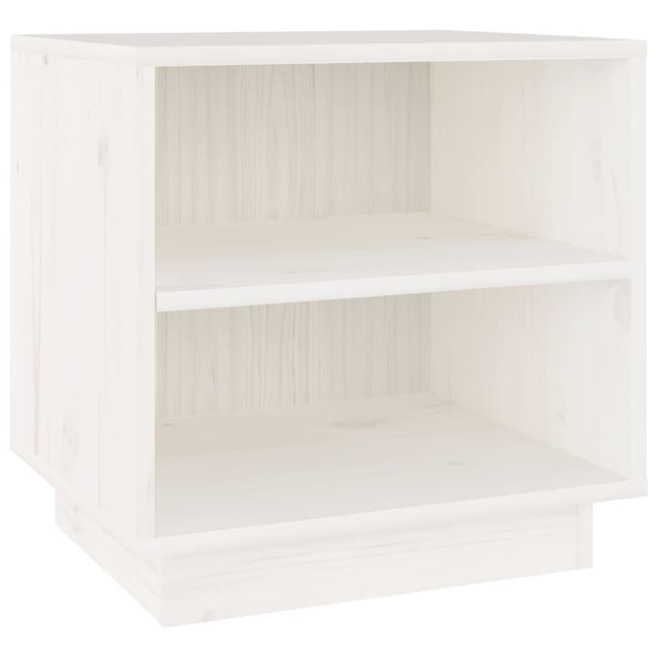 sengebord 40x34x40 cm massivt fyrretræ hvid