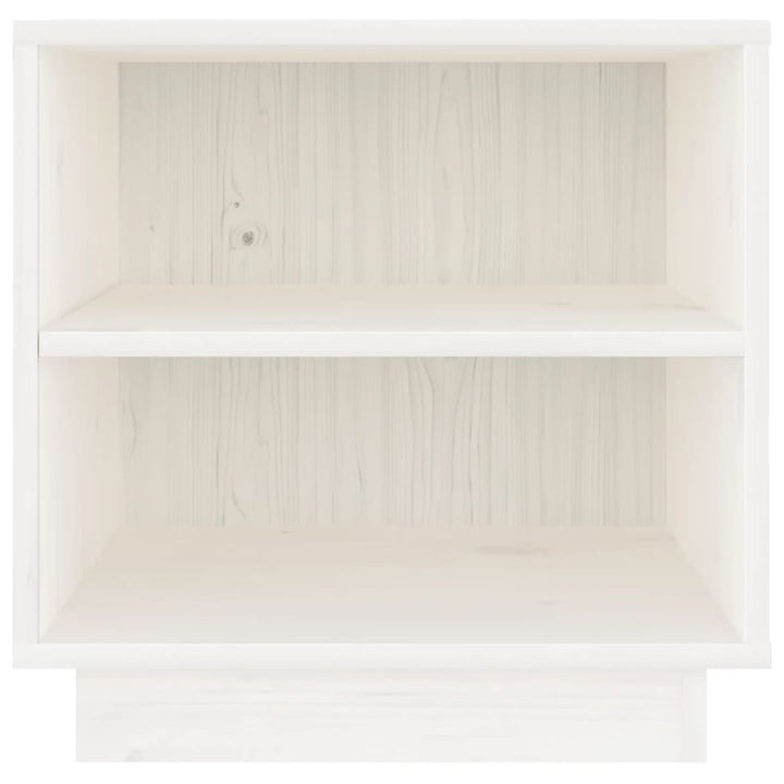 sengebord 40x34x40 cm massivt fyrretræ hvid