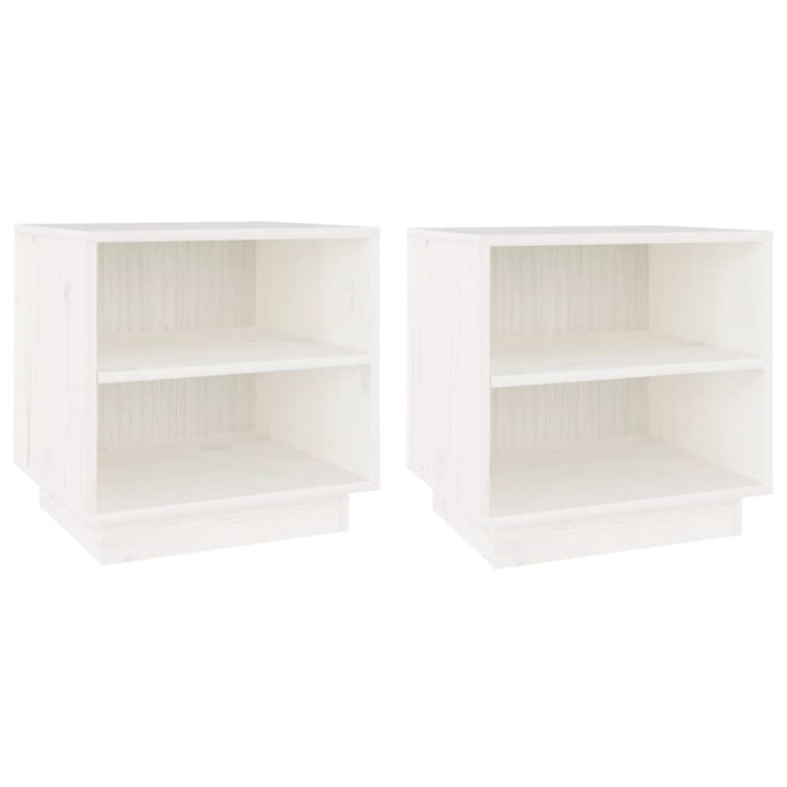 sengeborde 2 stk. 40x34x40 cm massivt fyrretræ hvid