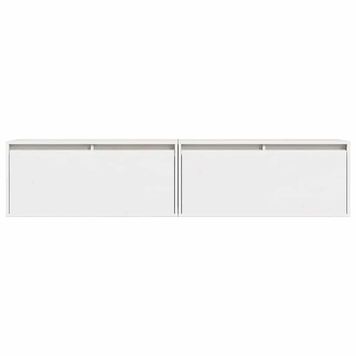 vægskabe 2 stk. 80x30x35 cm massivt fyrretræ hvid